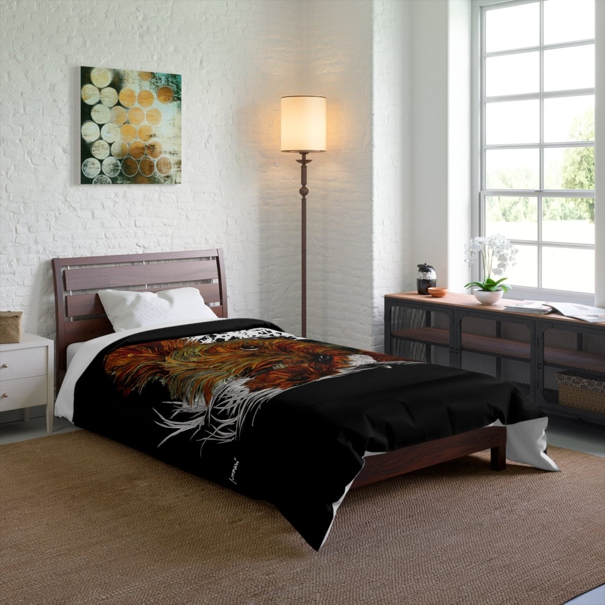 Cozy Yorkie Terrier Comforter - Stylish Pet - Themed Bedding for Dog Lovers - Curran Artworks