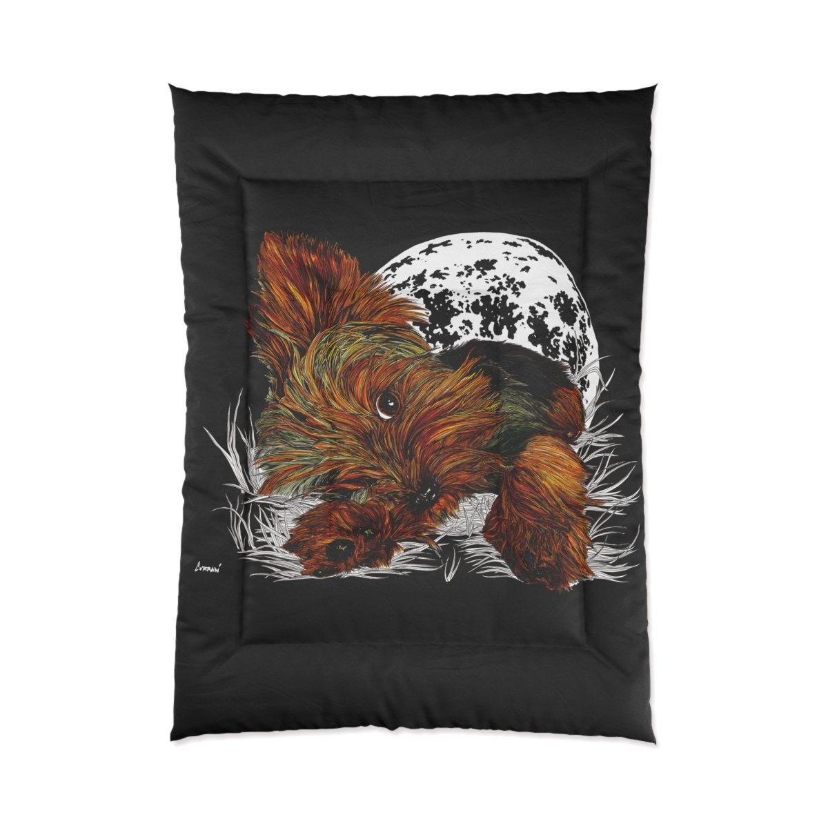 Cozy Yorkie Terrier Comforter - Stylish Pet - Themed Bedding for Dog Lovers - Curran Artworks