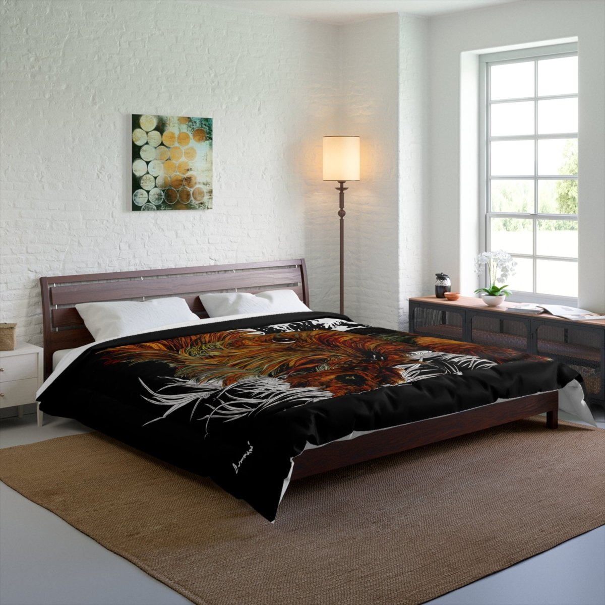 Cozy Yorkie Terrier Comforter - Stylish Pet - Themed Bedding for Dog Lovers - Curran Artworks