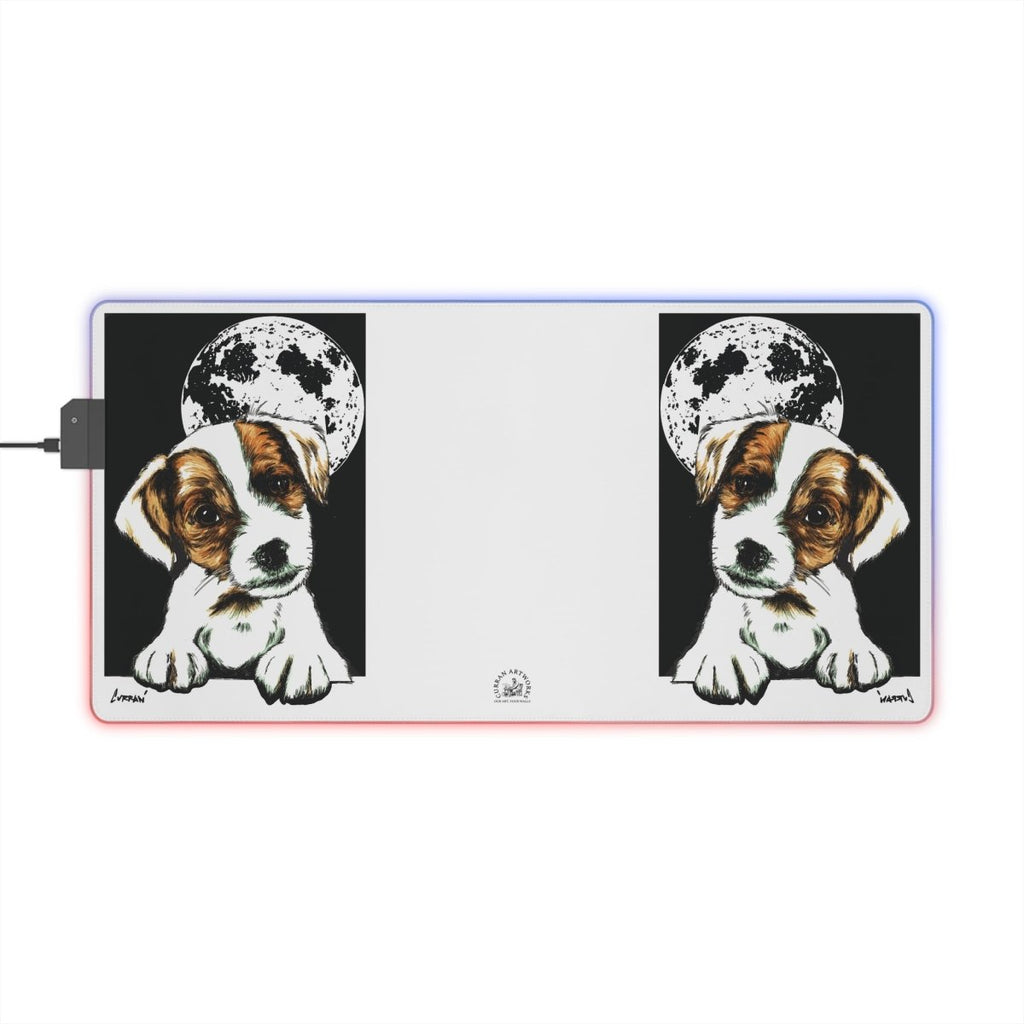Cute Beagle Puppy LED Gaming Mouse Pad - RGB Backlit Design - Curran Artworks