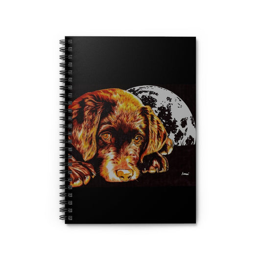 Cute Chocolate Lab Puppy Spiral Notebook - Curran Artworks