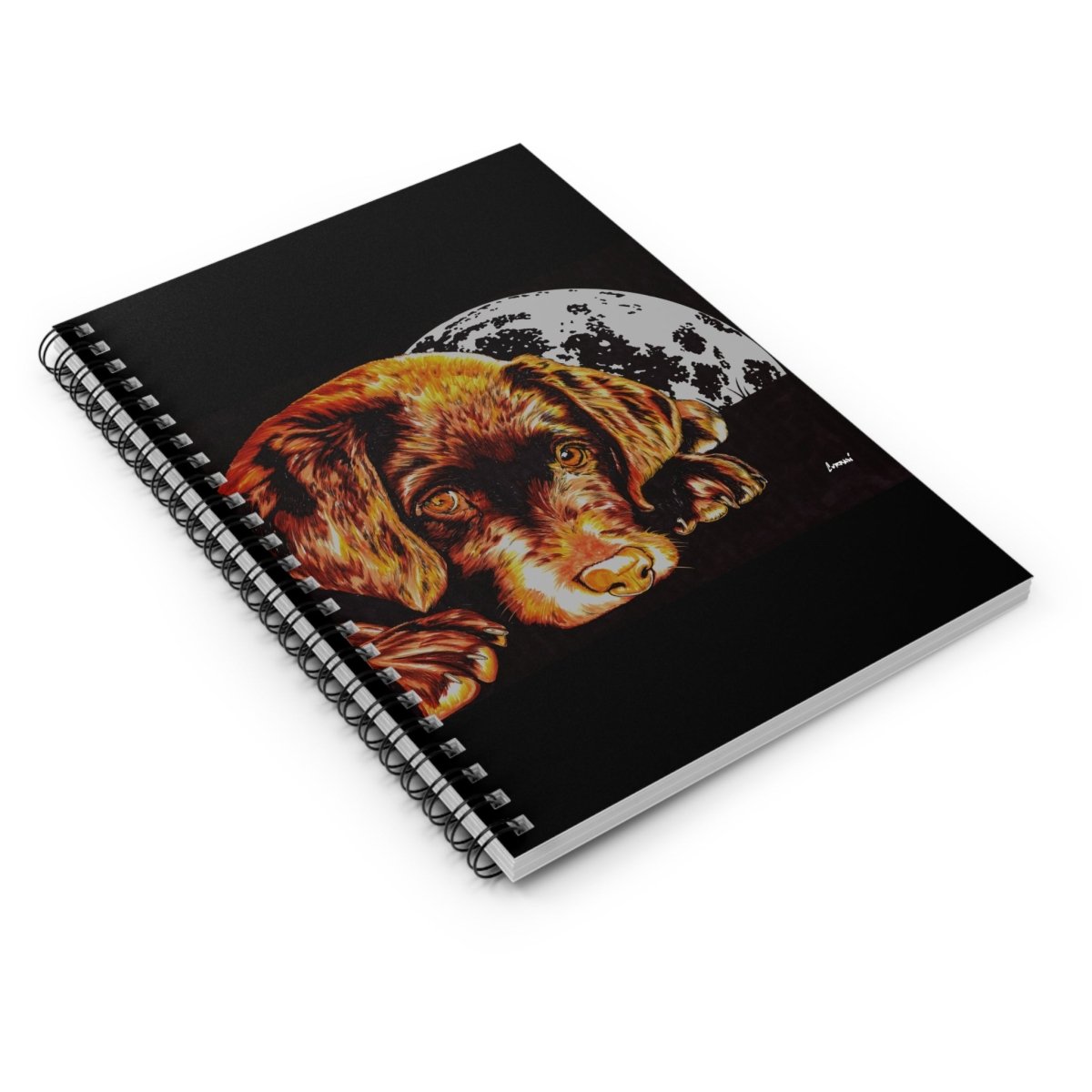 Cute Chocolate Lab Puppy Spiral Notebook - Curran Artworks