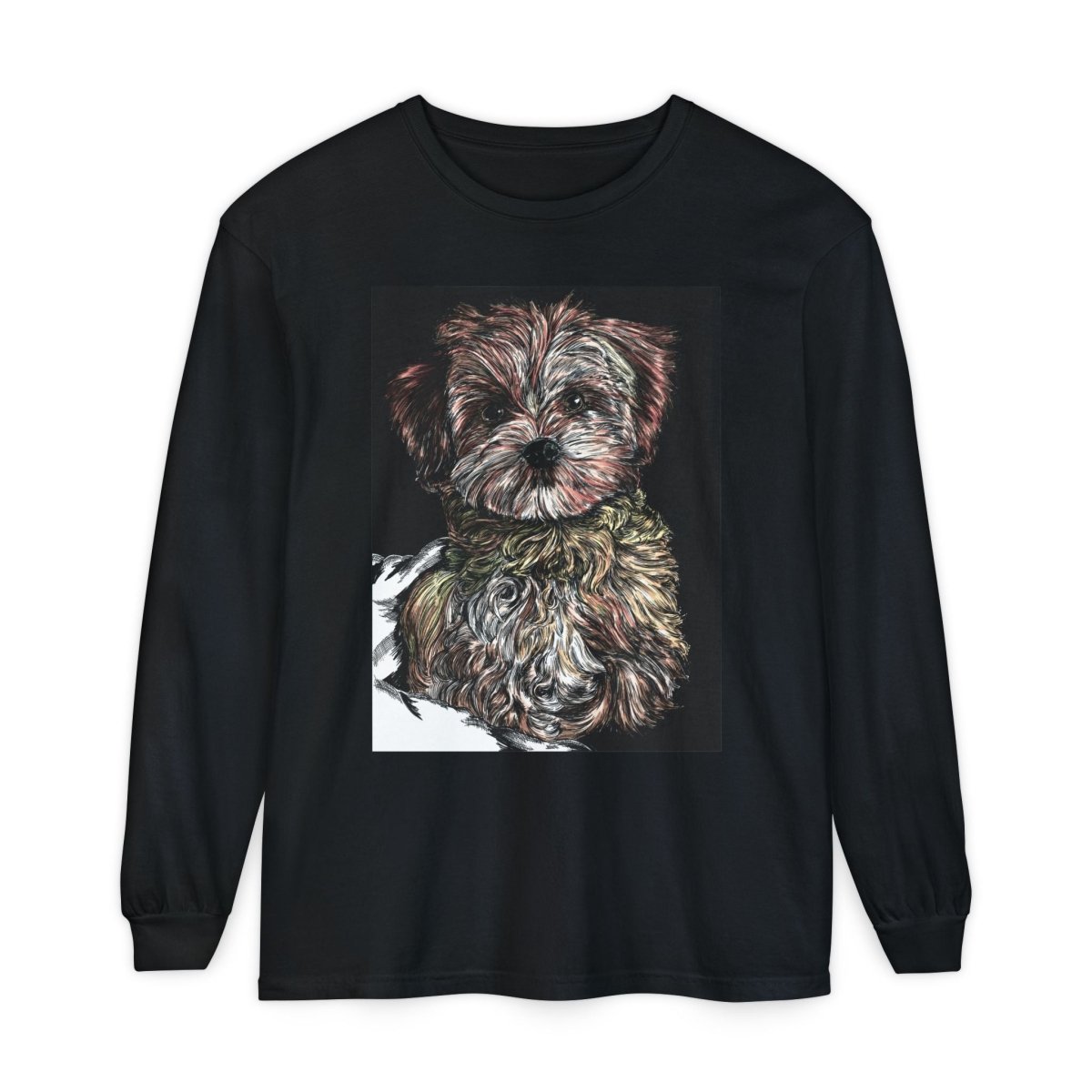 Cute Dog Art Long Sleeve T-Shirt for Pet Lovers - Curran Artworks