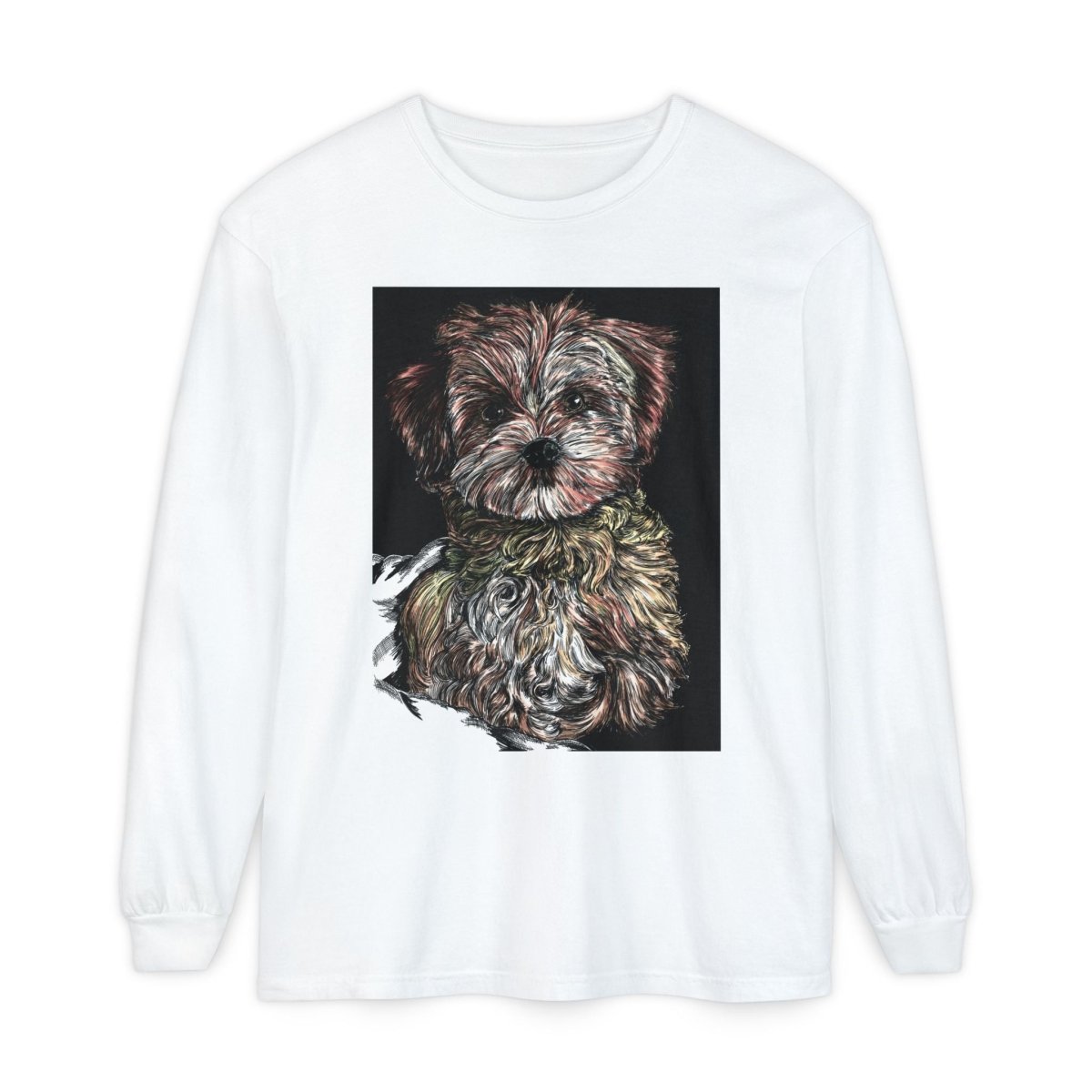 Cute Dog Art Long Sleeve T-Shirt for Pet Lovers - Curran Artworks
