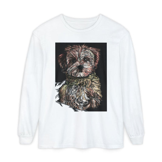 Cute Dog Art Long Sleeve T-Shirt for Pet Lovers - Curran Artworks