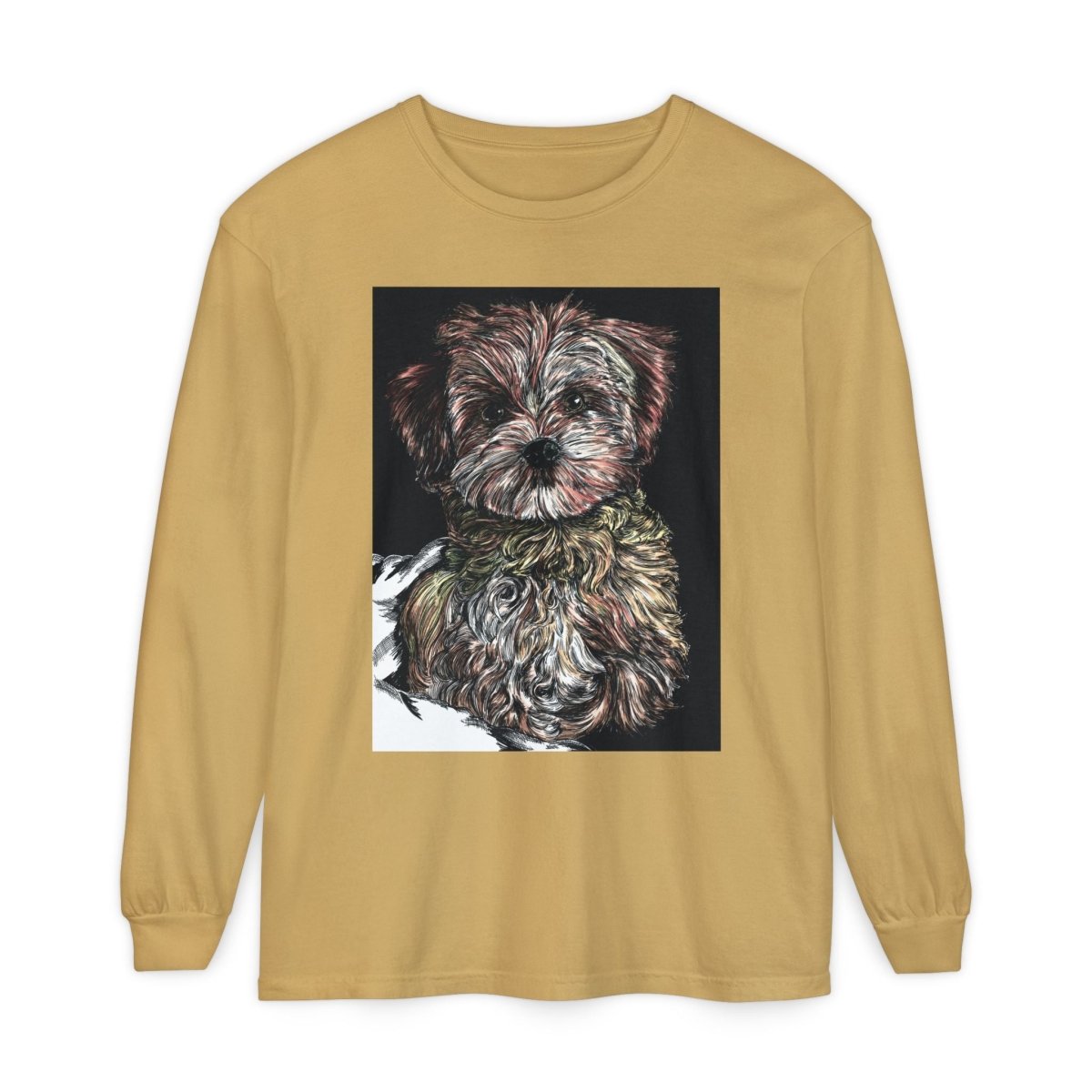 Cute Dog Art Long Sleeve T-Shirt for Pet Lovers - Curran Artworks