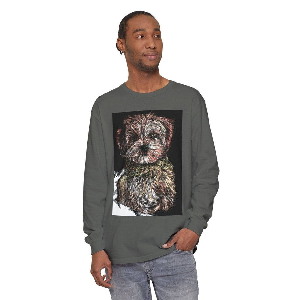 Cute Dog Art Long Sleeve T-Shirt for Pet Lovers - Curran Artworks