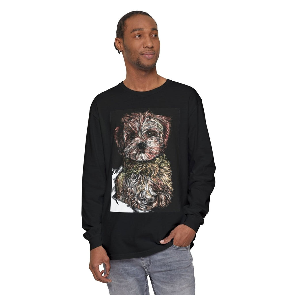 Cute Dog Art Long Sleeve T-Shirt for Pet Lovers - Curran Artworks