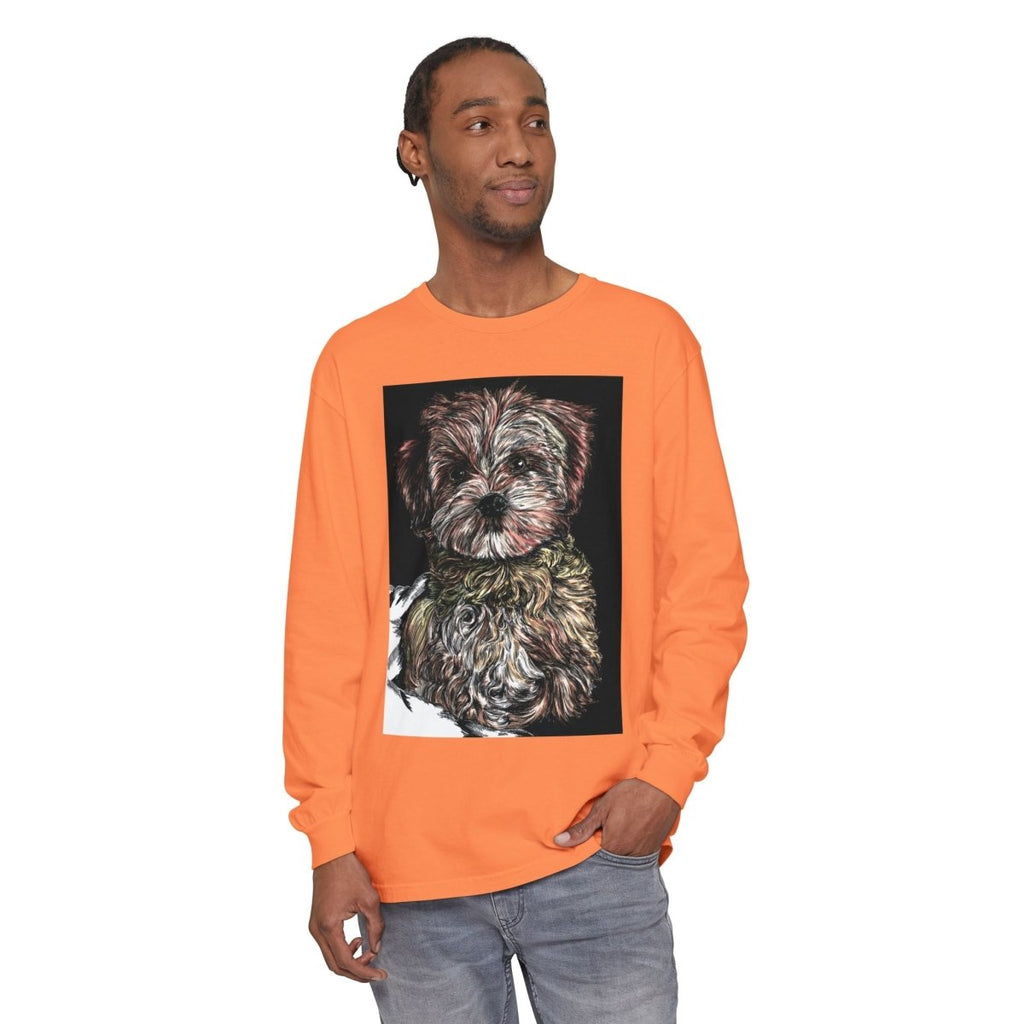 Cute Dog Art Long Sleeve T-Shirt for Pet Lovers - Curran Artworks