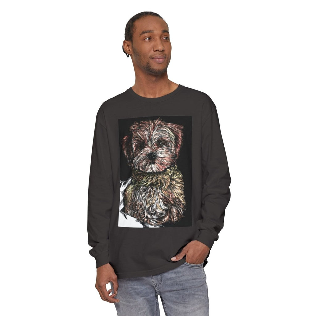 Cute Dog Art Long Sleeve T-Shirt for Pet Lovers - Curran Artworks