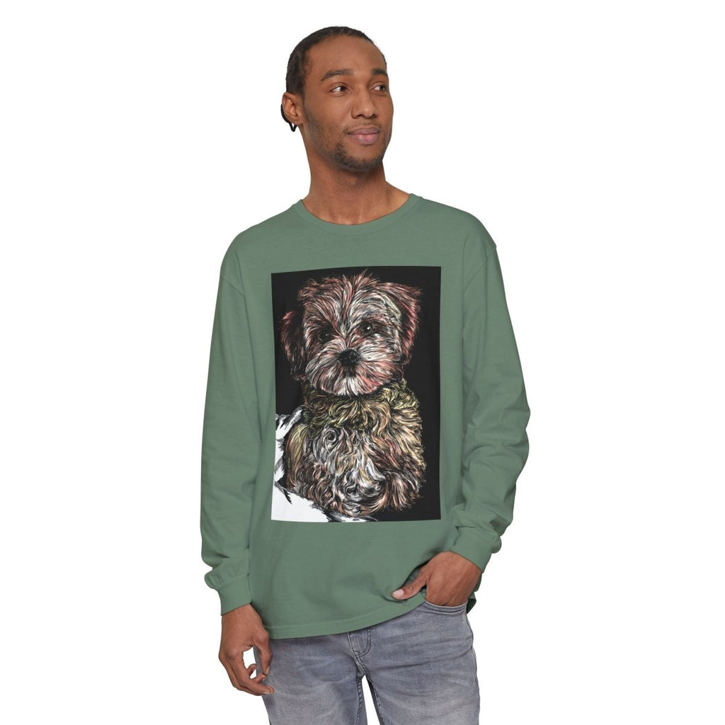 Cute Dog Art Long Sleeve T-Shirt for Pet Lovers - Curran Artworks