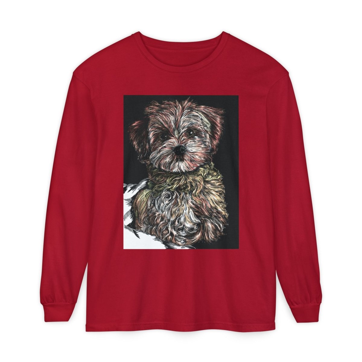 Cute Dog Art Long Sleeve T-Shirt for Pet Lovers - Curran Artworks