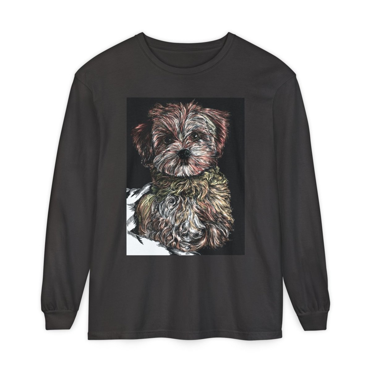 Cute Dog Art Long Sleeve T-Shirt for Pet Lovers - Curran Artworks