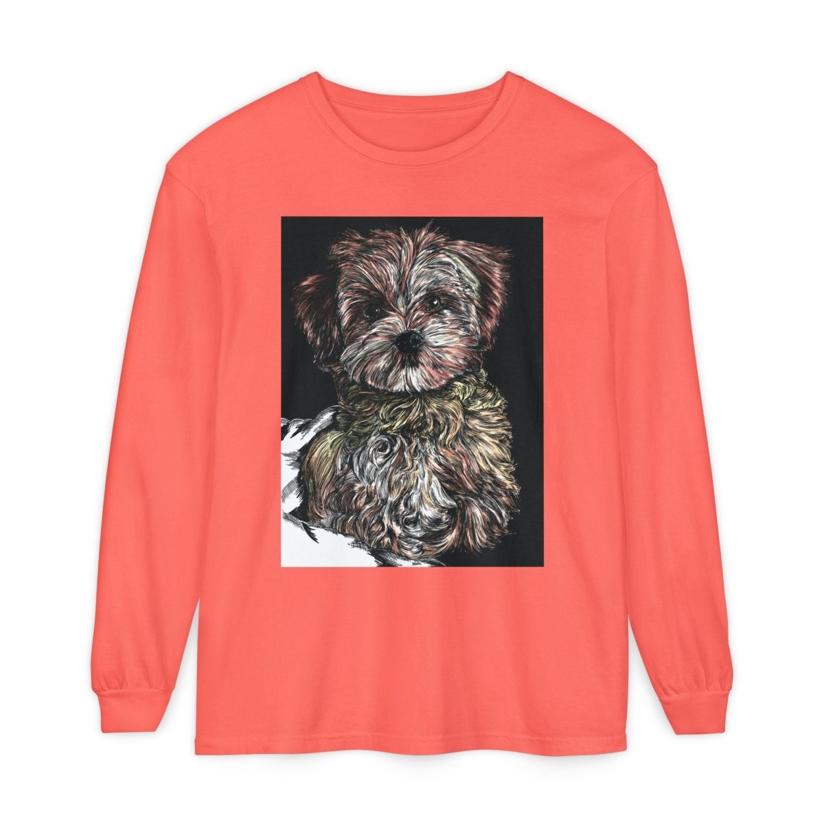 Cute Dog Art Long Sleeve T-Shirt for Pet Lovers - Curran Artworks