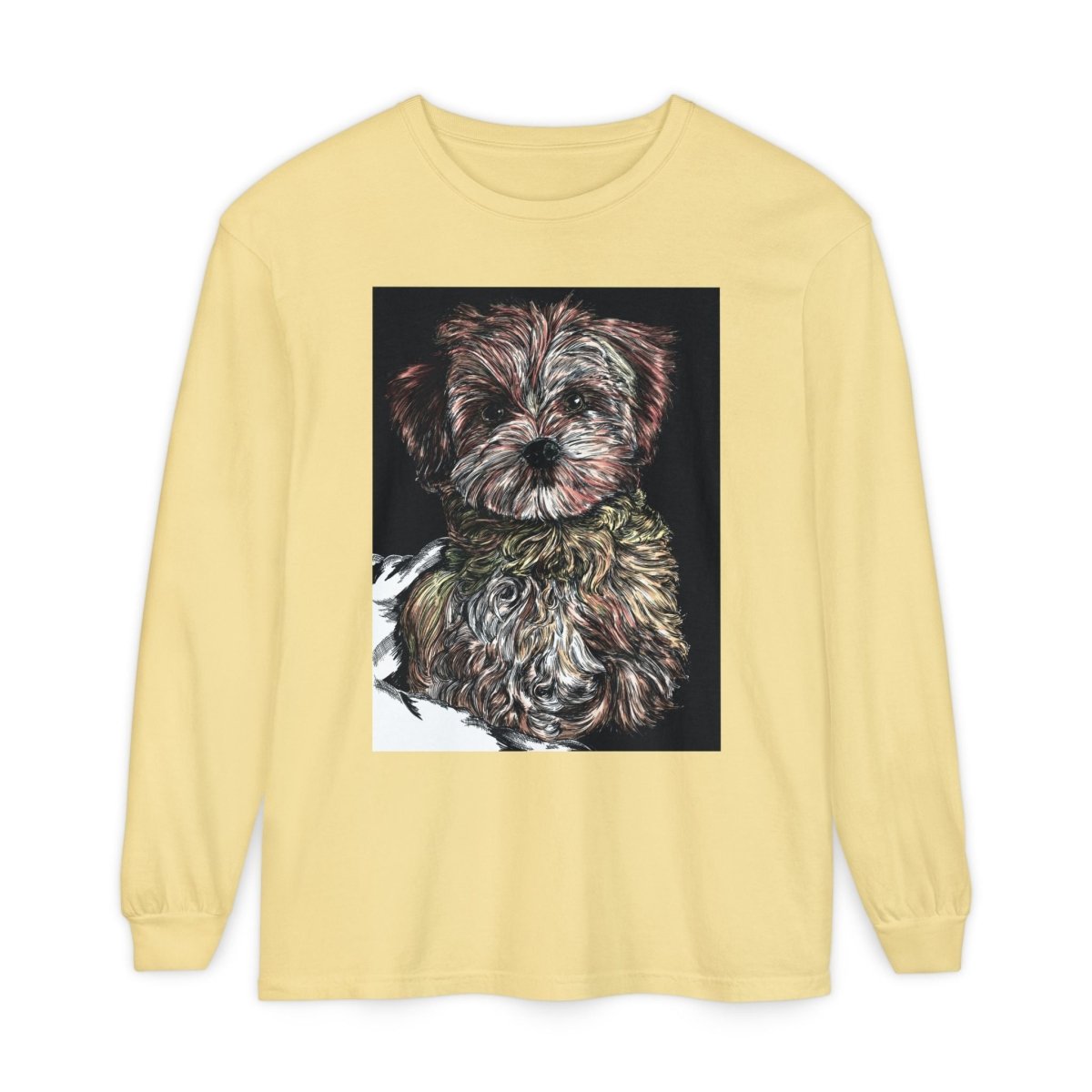 Cute Dog Art Long Sleeve T-Shirt for Pet Lovers - Curran Artworks