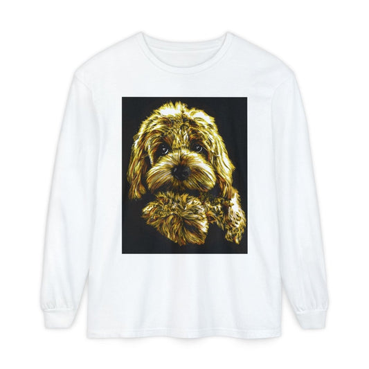 Cute Dog Art Long Sleeve T-Shirt - Unisex Dog Lover Gift - Curran Artworks