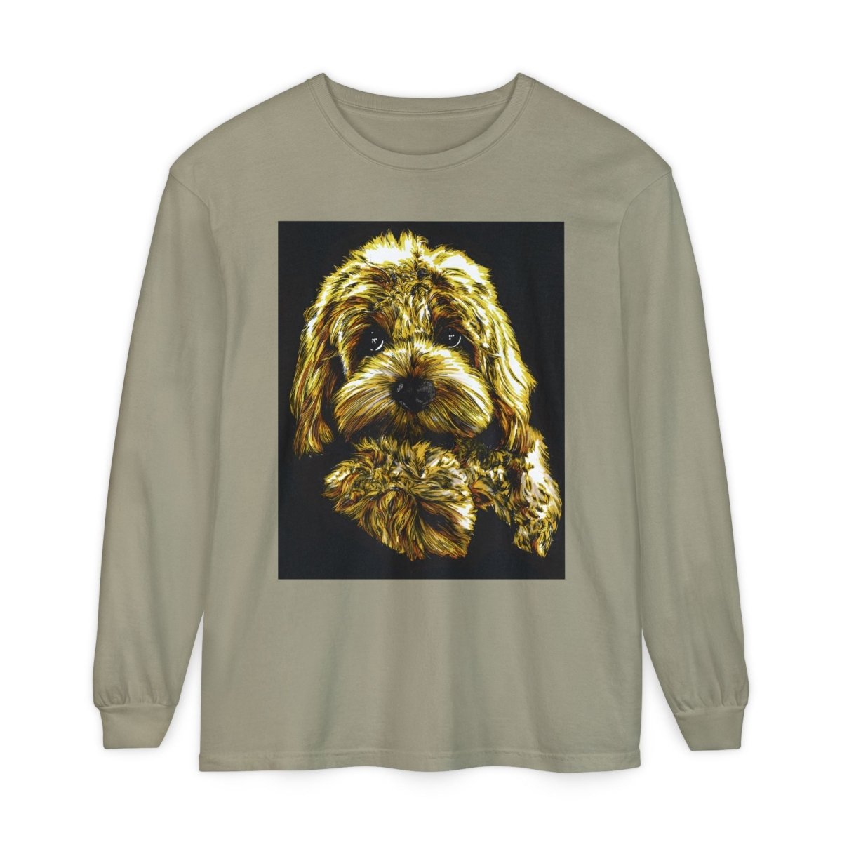 Cute Dog Art Long Sleeve T-Shirt - Unisex Dog Lover Gift - Curran Artworks