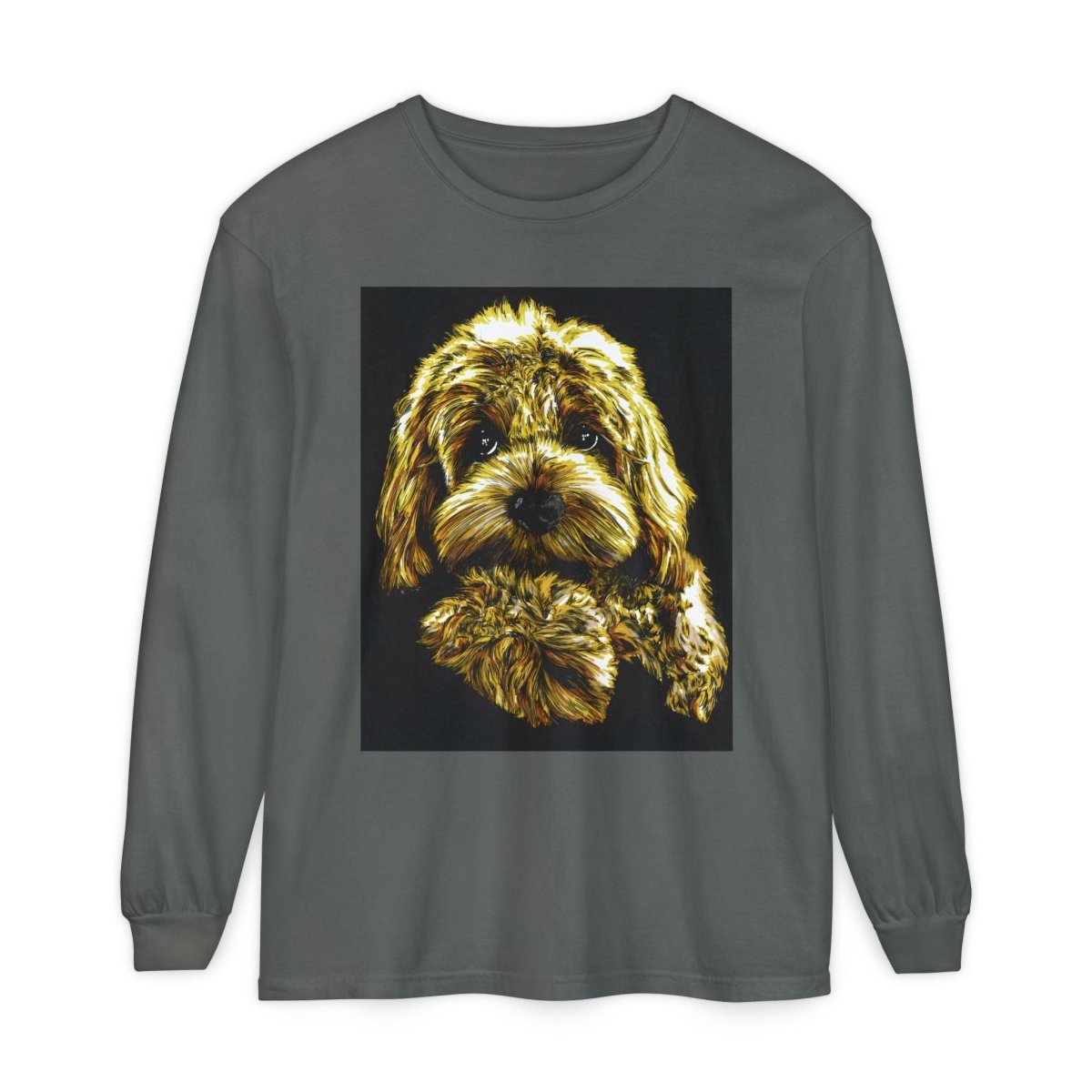 Cute Dog Art Long Sleeve T-Shirt - Unisex Dog Lover Gift - Curran Artworks