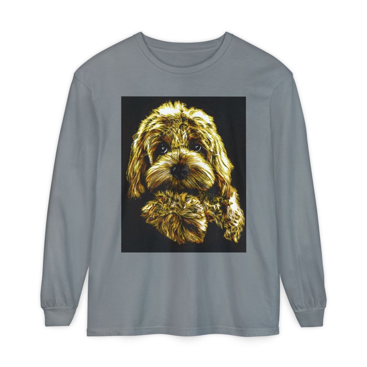 Cute Dog Art Long Sleeve T-Shirt - Unisex Dog Lover Gift - Curran Artworks