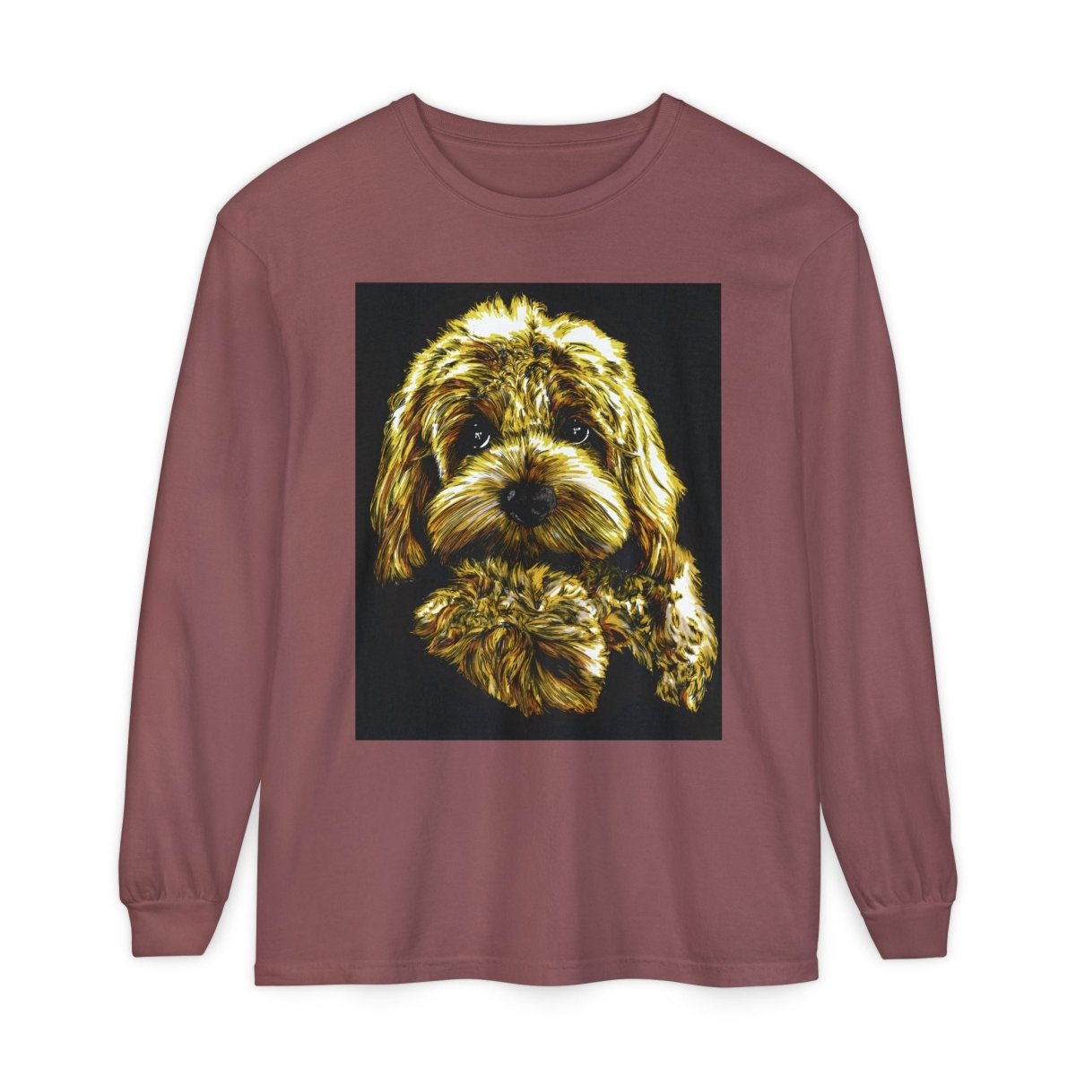 Cute Dog Art Long Sleeve T-Shirt - Unisex Dog Lover Gift - Curran Artworks