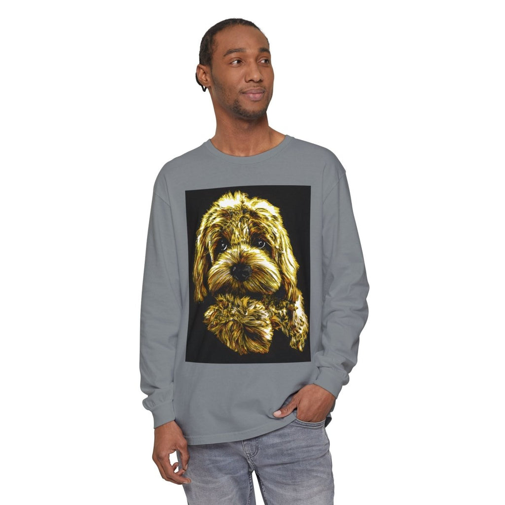 Cute Dog Art Long Sleeve T-Shirt - Unisex Dog Lover Gift - Curran Artworks