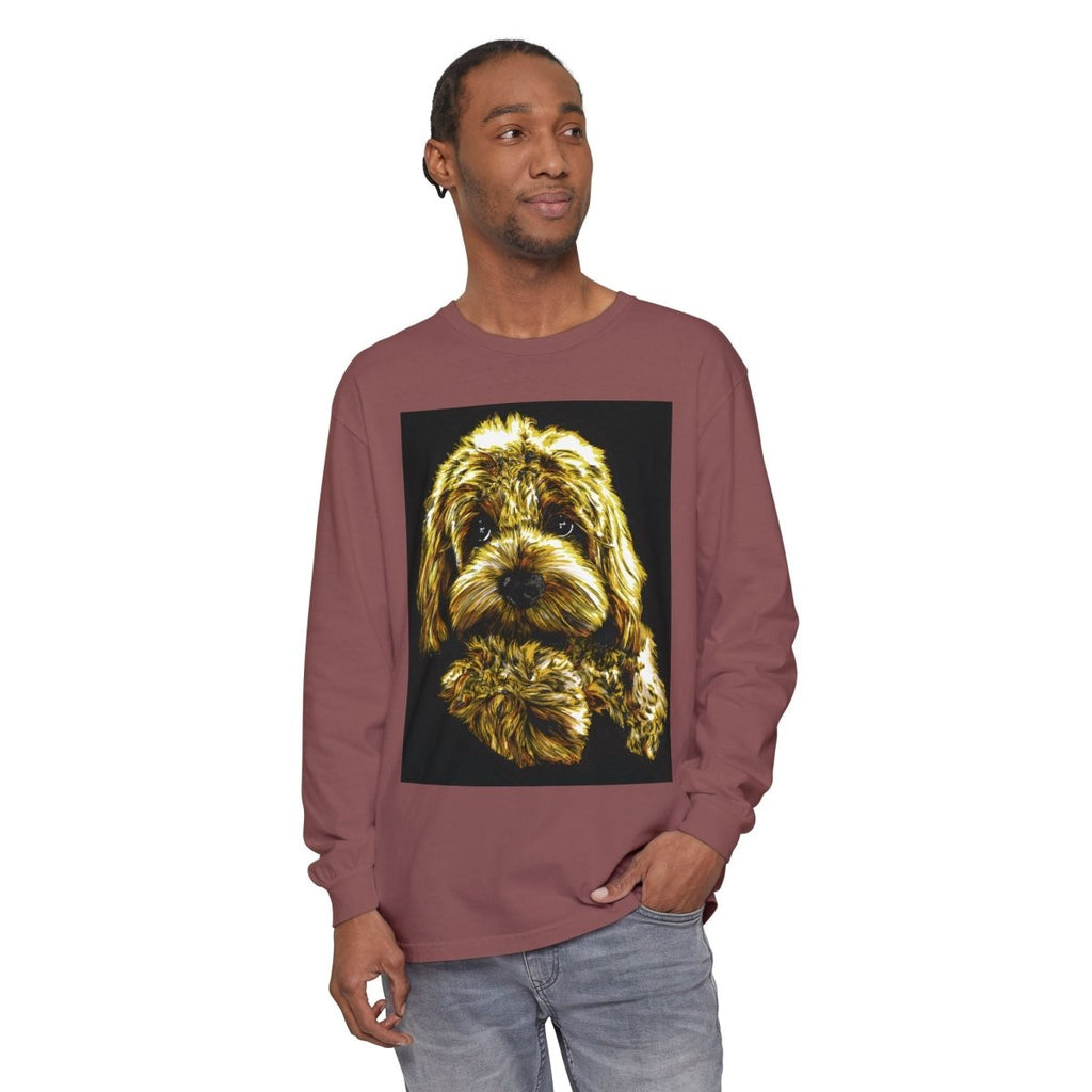 Cute Dog Art Long Sleeve T-Shirt - Unisex Dog Lover Gift - Curran Artworks