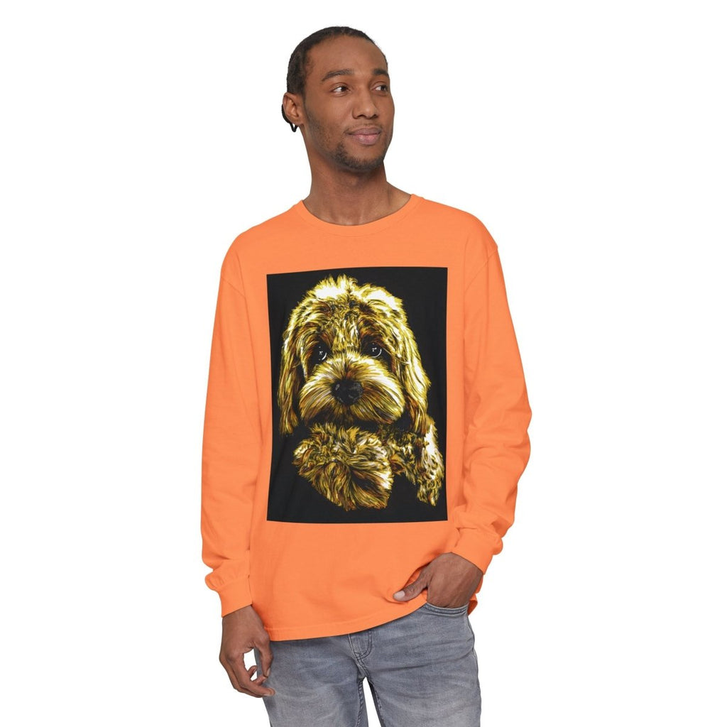 Cute Dog Art Long Sleeve T-Shirt - Unisex Dog Lover Gift - Curran Artworks