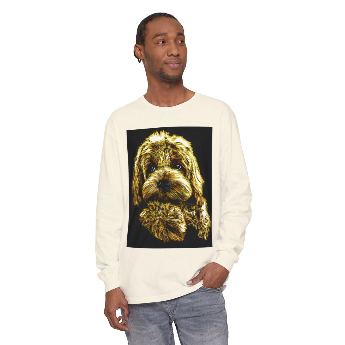 Cute Dog Art Long Sleeve T-Shirt - Unisex Dog Lover Gift - Curran Artworks