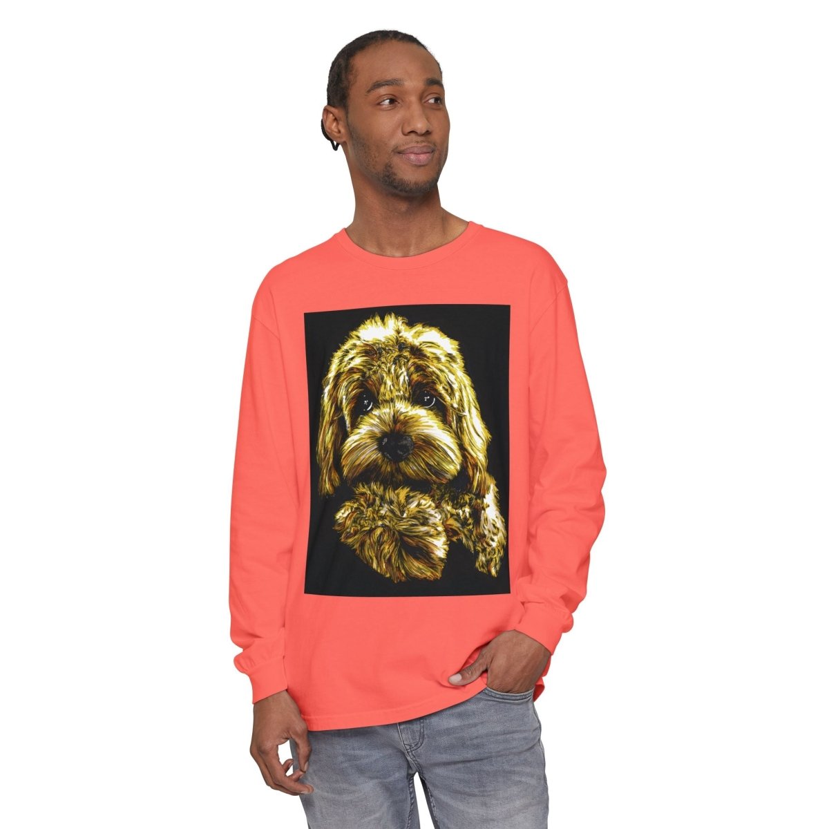 Cute Dog Art Long Sleeve T-Shirt - Unisex Dog Lover Gift - Curran Artworks