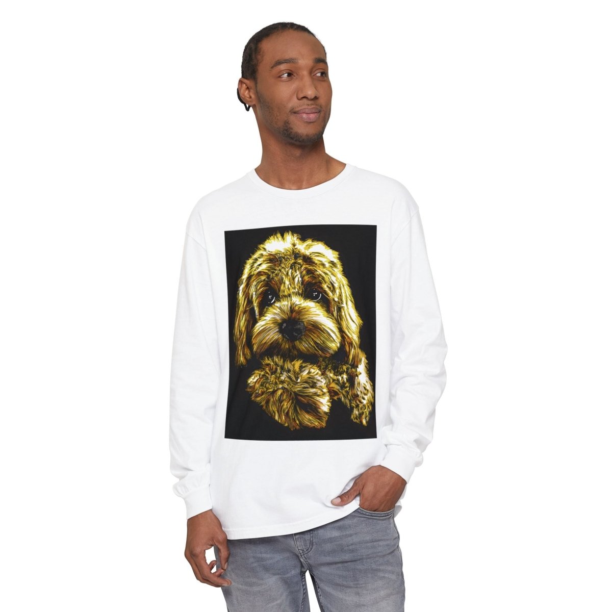 Cute Dog Art Long Sleeve T-Shirt - Unisex Dog Lover Gift - Curran Artworks