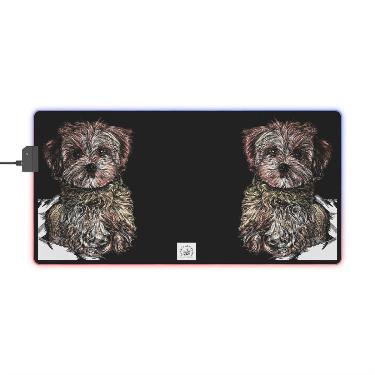 Cute Dog LED Gaming Mouse Pad - RGB Lighted Desk Mat - Curran Artworks