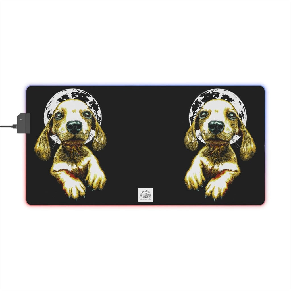 Cute Puppy LED Gaming Mouse Pad - Perfect for Pet Lovers and Gamers - Curran Artworks