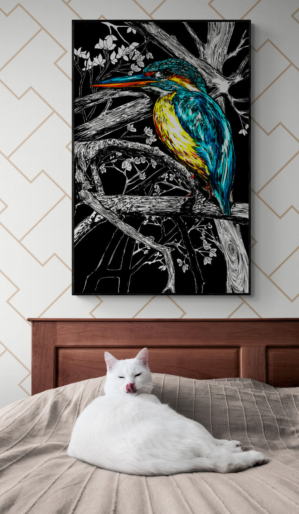 Kingfisher Exotic Bird Wall Art Poster Print
