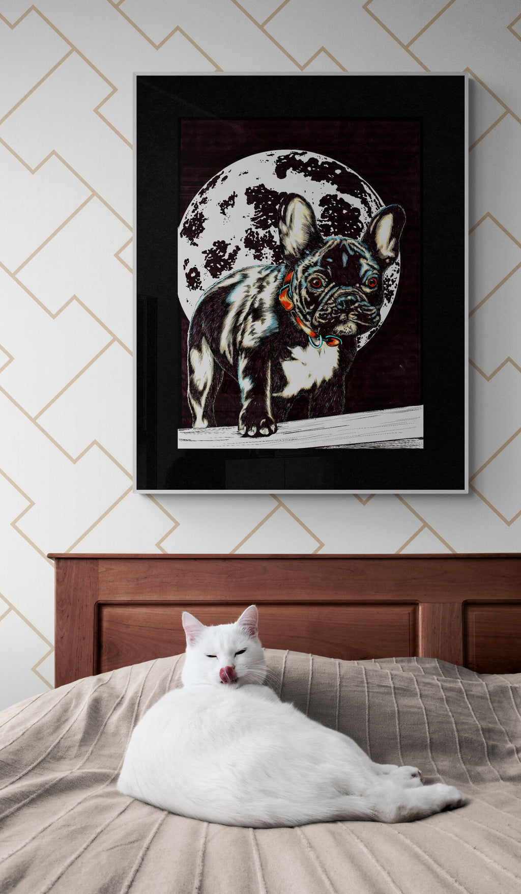 French Bulldog Original Hand Drawn Wall Art Poster