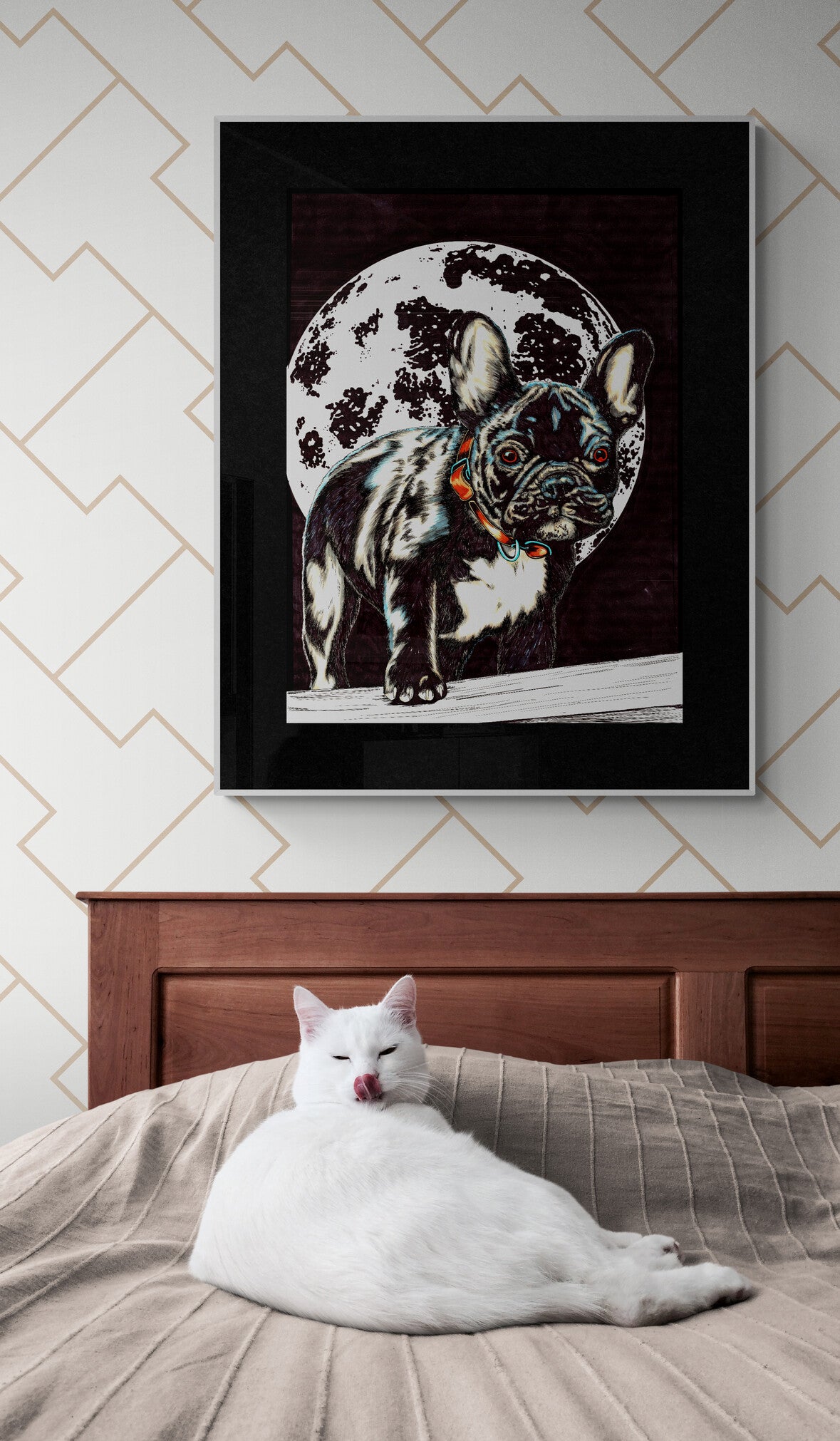 French Bulldog Original Hand Drawn Wall Art Poster