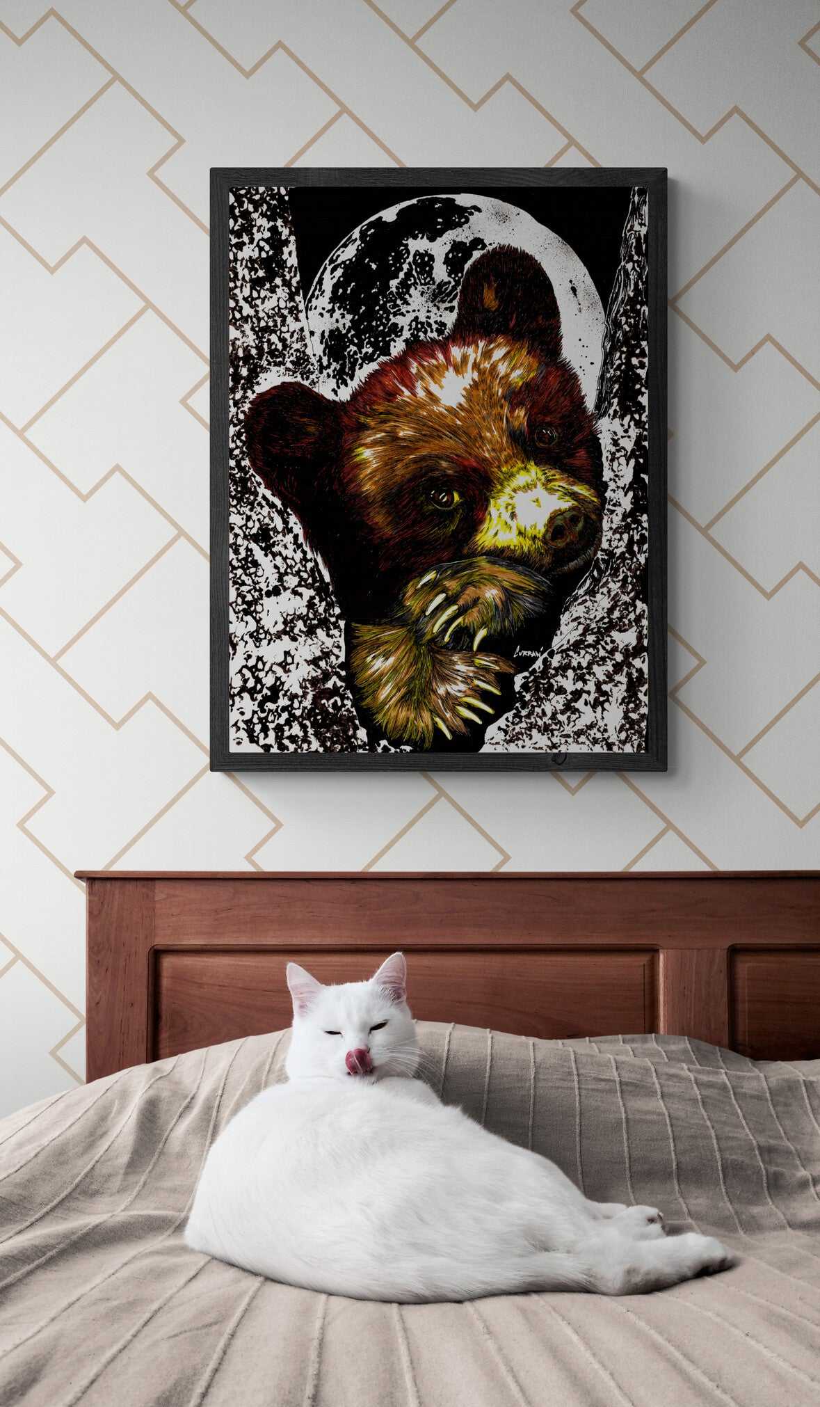 Brown Bear Cub Original hand drawn Wall Art Poster