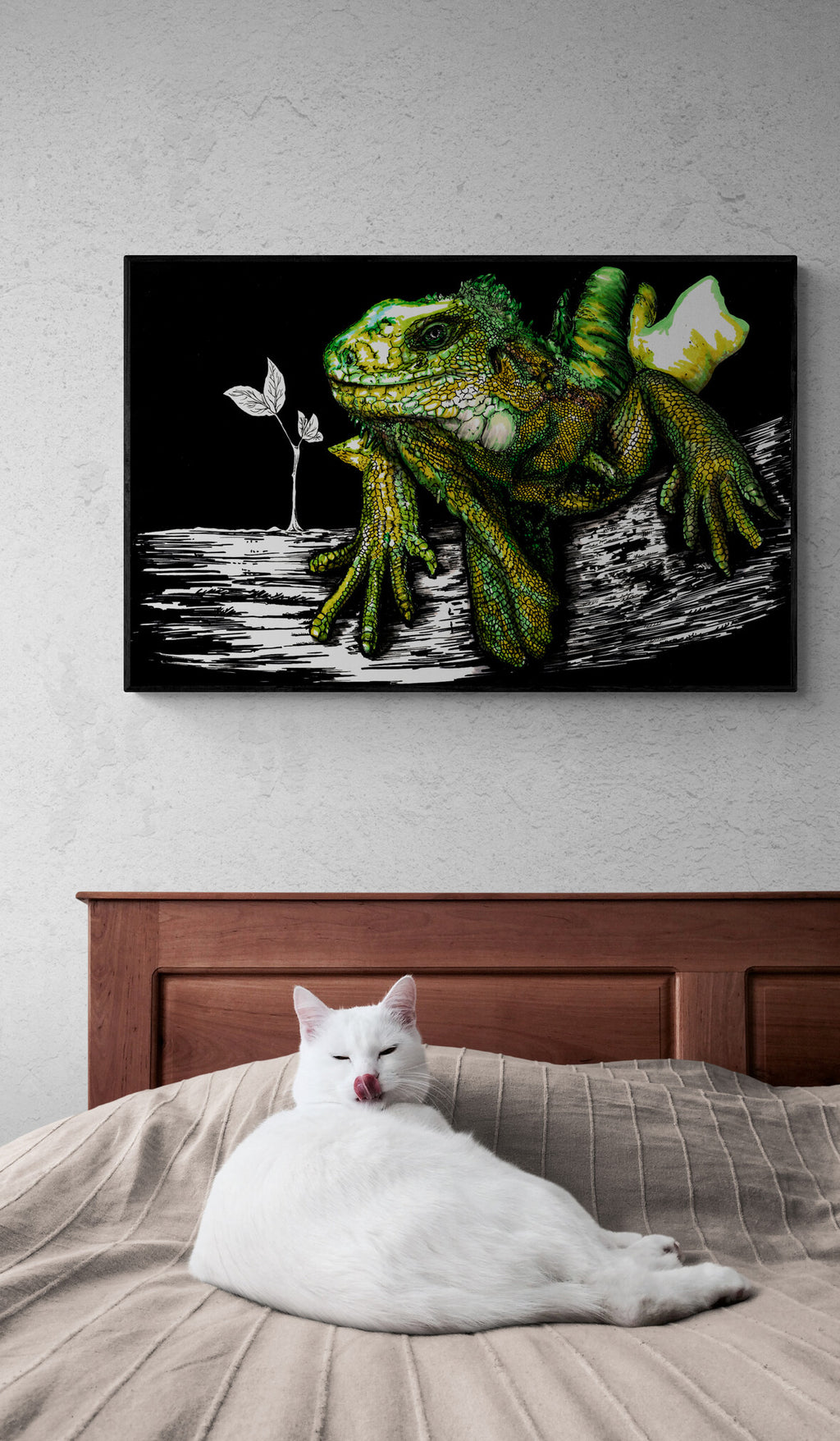 Iguana Original Hand Drawn Wall Art Poster