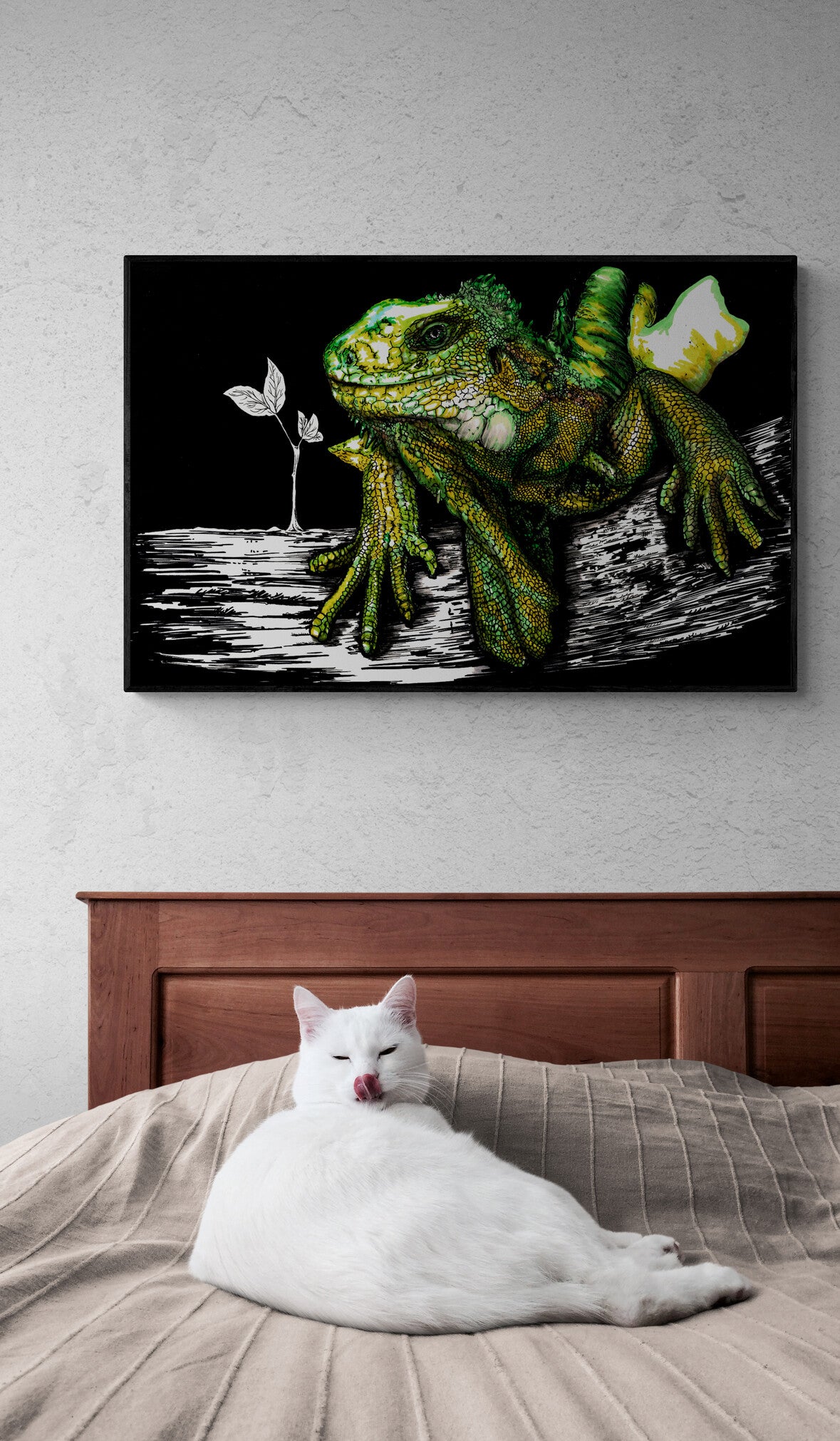Iguana Original Hand Drawn Wall Art Poster