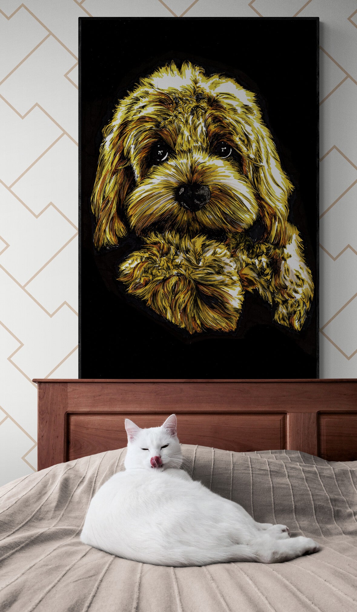 Goldendoodle Original Hand Drawn Wall Art Poster