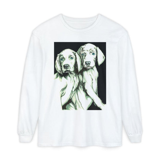 Dog Lover's Long Sleeve T-Shirt - Cute Puppy Illustration - Perfect Gift - Curran Artworks