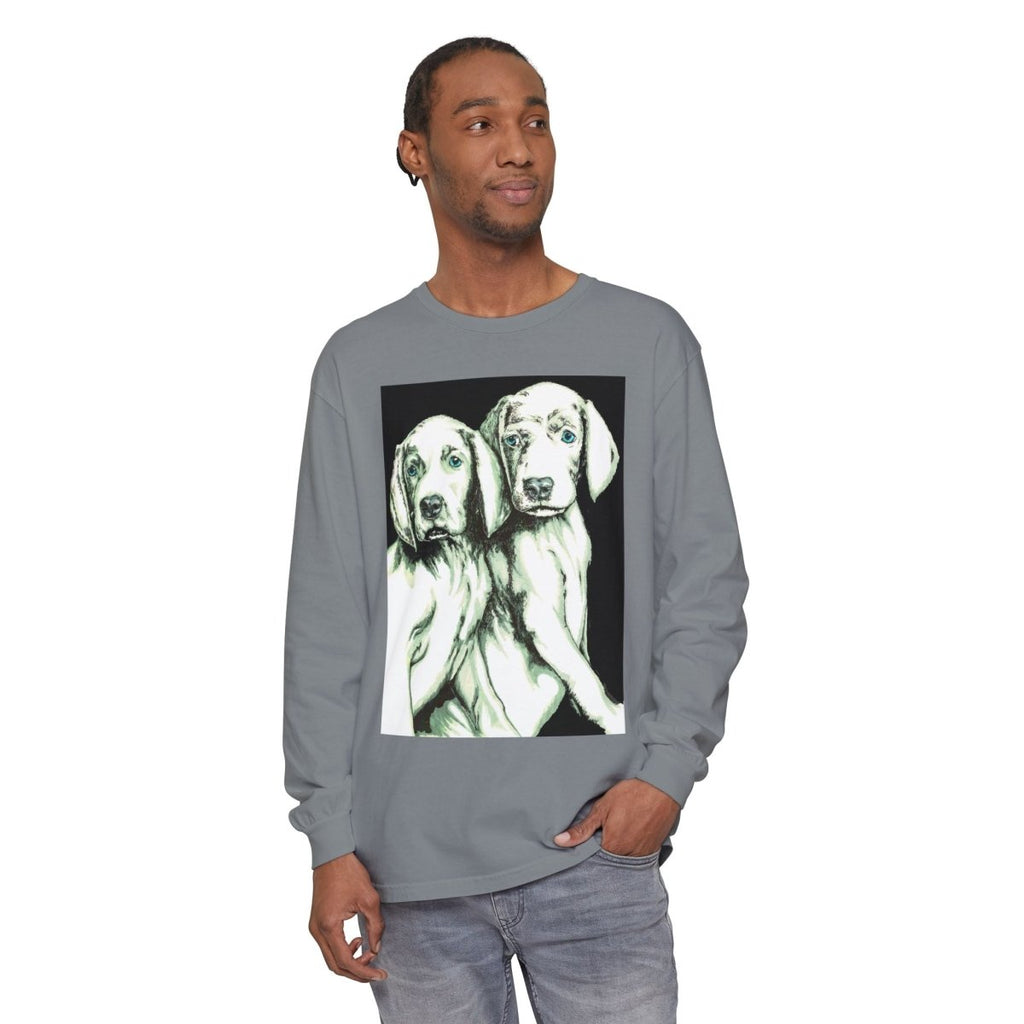 Dog Lover's Long Sleeve T-Shirt - Cute Puppy Illustration - Perfect Gift - Curran Artworks