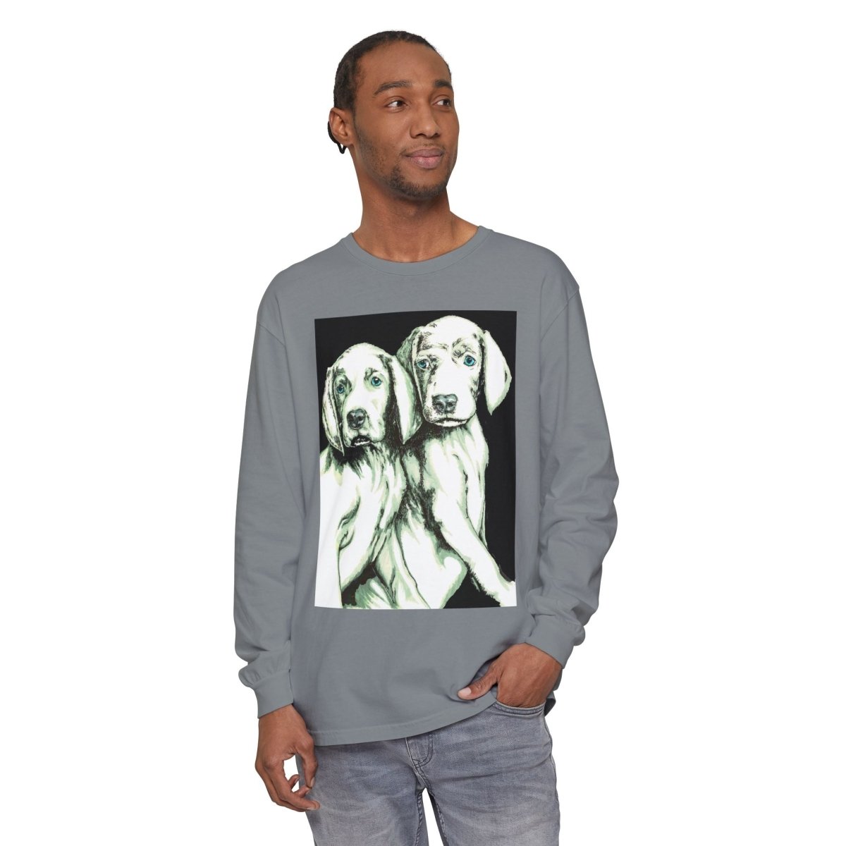Dog Lover's Long Sleeve T-Shirt - Cute Puppy Illustration - Perfect Gift - Curran Artworks