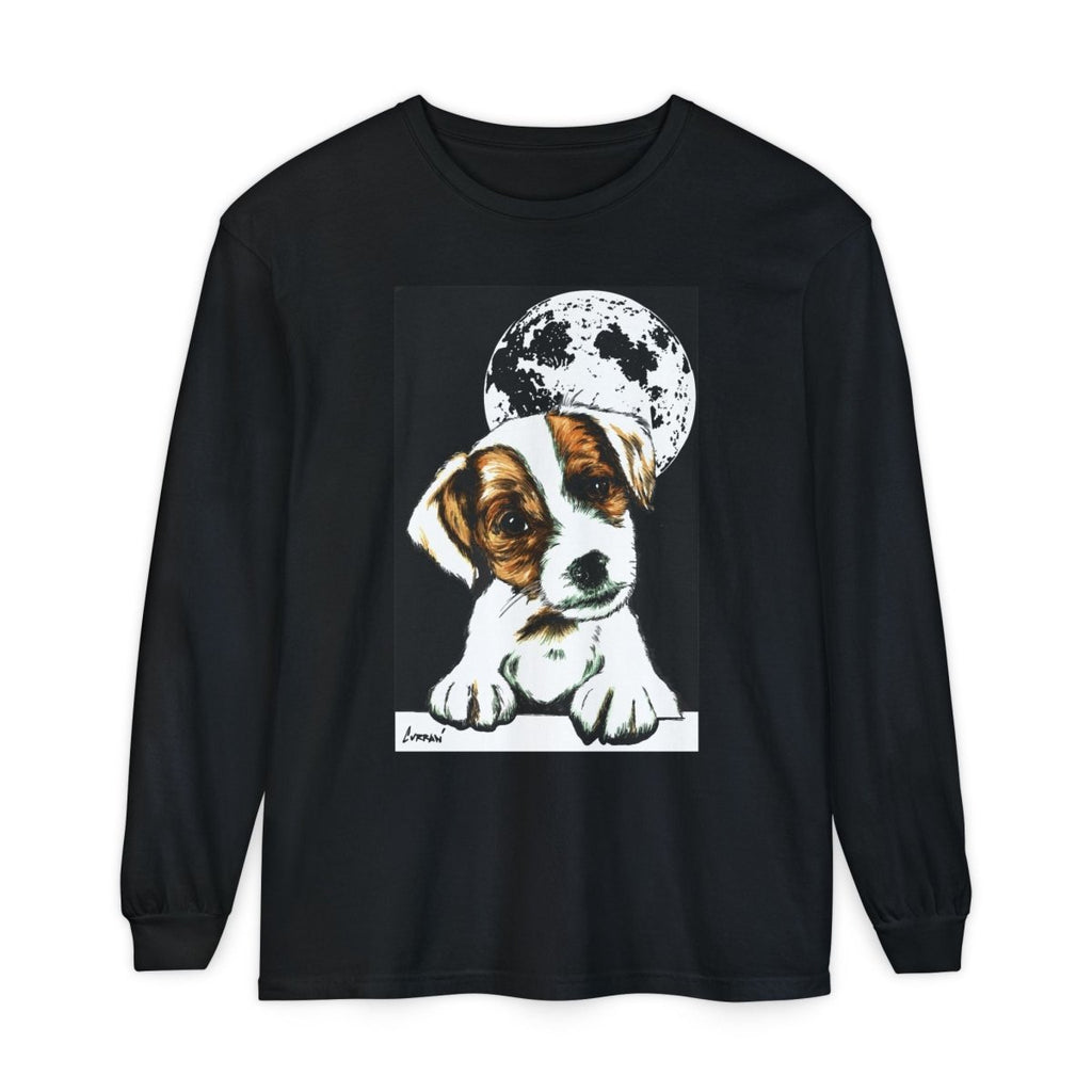 Dog Moon Long Sleeve T-Shirt Eco - Friendly Unisex - Perfect Gift for Pet Lovers - Curran Artworks
