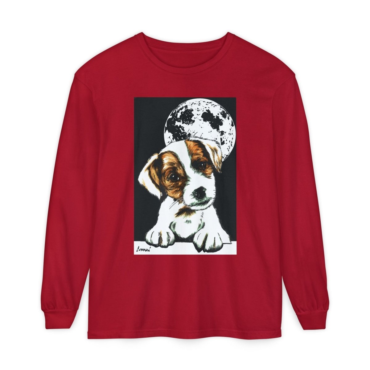 Dog Moon Long Sleeve T-Shirt Eco - Friendly Unisex - Perfect Gift for Pet Lovers - Curran Artworks