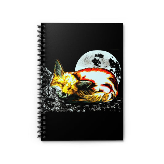 Dreamy Red Fox Spiral Notebook - Moonlit Design - Perfect for Journaling & Gifts - Curran Artworks