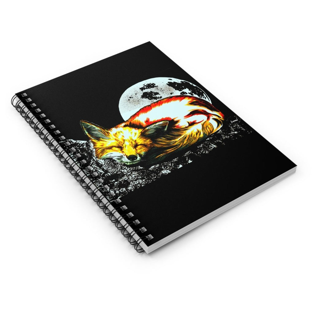 Dreamy Red Fox Spiral Notebook - Moonlit Design - Perfect for Journaling & Gifts - Curran Artworks