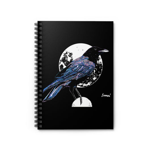 Elegant Crow Spiral Notebook - Ruled Lines for Creative Minds - Curran Artworks