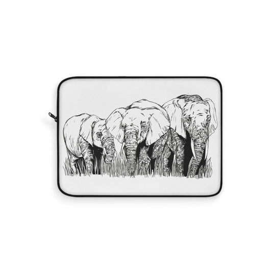 Elephant Family Laptop Sleeve - Stylish and Protective for Nature Lovers - Curran Artworks
