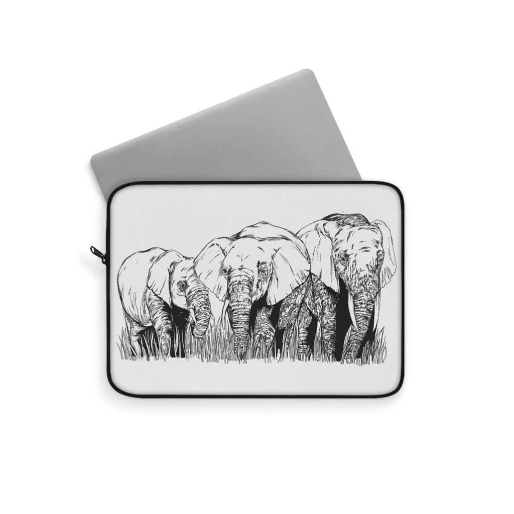 Elephant Family Laptop Sleeve - Stylish and Protective for Nature Lovers - Curran Artworks