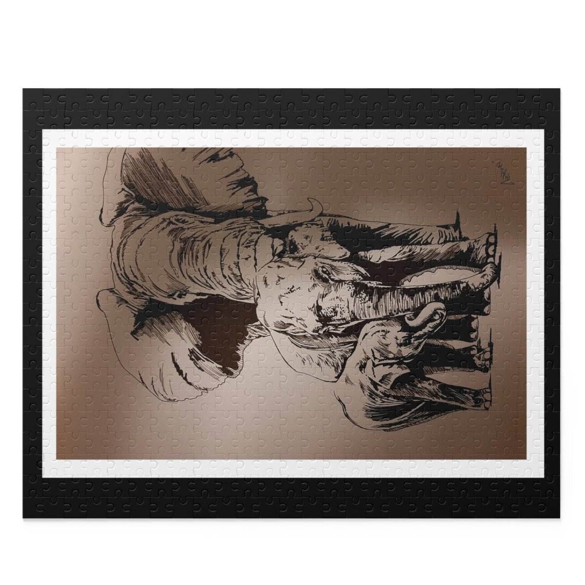Elephant Family Puzzle, Perfect for Wildlife Lovers & Family Game Nights - Curran Artworks